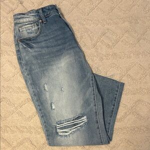 NOBO Women's Distressed Blue Cropped Jeans